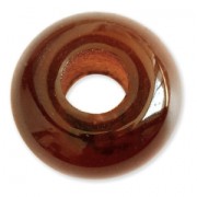 Perle in vetro Vintage par Puca® Rondelle 16x8 mm Dark Topaz x5|raw }}