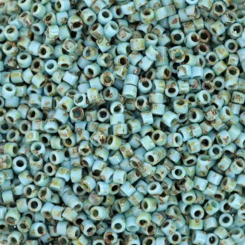 Miyuki Delica 11/0 DB2264 - Opaque Turquoise Blue Picasso x 8g