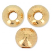 Perline rotonde appiattite con fori grandi 8x7 mm - Dorato con oro fino x6|raw }}