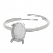 Anello trio per cabochons 4122 8x6mm argentato|raw }}