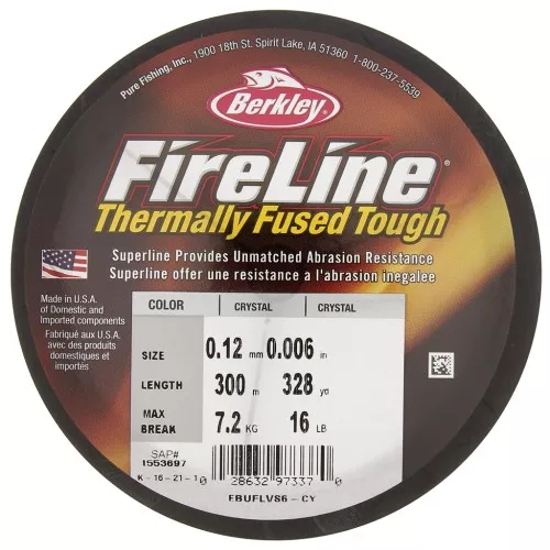 Filo Fireline - 0.12 mm (16LB) Crystal x300 m