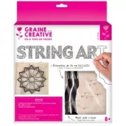 Kit String Art Rosone, forma quadrata, legno grezzo 22x22cm per la deco DIY