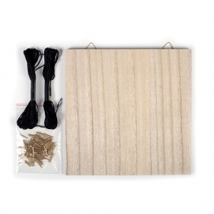 Kit String Art Neutro da personalizzare legno grezzo 22 x 22 cm per la deco DIY