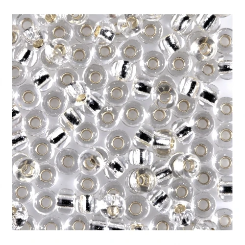 Rocaille Miyuki 8/0 001 - Crystal Silver Lined