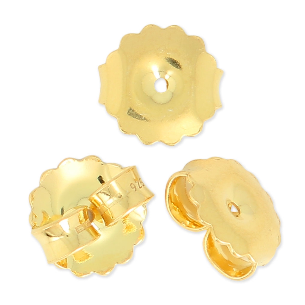 20 Chiusure Per Orecchini In Rame - Argento Sterling, Anallergiche, A Farfalla, 6x4.5 Mm - Foto 10