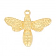 Ciondolo a forma di ape 15,5x19 mm - Dorato con oro fino x1