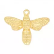 Ciondolo a forma di ape 15,5x19 mm - Dorato con oro fino x1