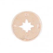 Ciondolo rosa dei venti 11.5 mm - 2 anellini sul retro - oro rosa HQ x1