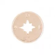 Ciondolo rosa dei venti 11.5 mm - 2 anellini sul retro - oro rosa HQ x1