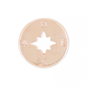 Ciondolo rosa dei venti 11.5 mm - 2 anellini sul retro - oro rosa HQ x1