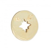 Ciondolo rosa dei venti 11.5 mm - 2 anellini sul retro - oro rosa HQ x1