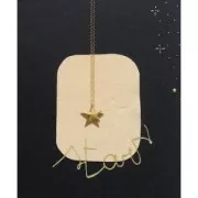 Stella in ottone liscia 16 mm dorato con oro fino x1