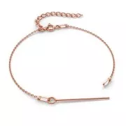 Bracciale da personalizzare con delle perle 17.5cm in Argento 925 oro rosa
