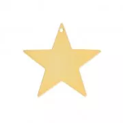 Stella in ottone liscia 20 mm dorato con oro fino x1