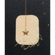 Stella in ottone liscia 20 mm dorato con oro fino x1