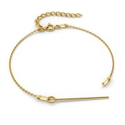 Bracciale da personalizzare con perle 17.5cm in Argento 925 dorato con oro fino|raw }}