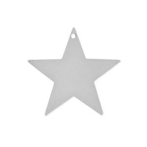 Stella in ottone liscia 20 mm rodiato x1