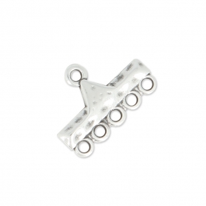 Distanziatore largo per bracciale 5 file 19.5 mm Placcatura argento antico x1