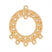 Distanziatore rotondo etnico 7 anelli 37 mm Dorato con oro fino x1