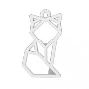Ciondolo volpe origami 17 mm Argento 925 x1