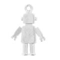 Ciondolo robot 18x12 mm - Placcatura argento satinato x1