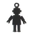 Ciondolo robot 18x12 mm - Nero satinato x1