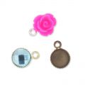 Castone pendente per cabochon retro piatto mm. 6 dorato HQ x1