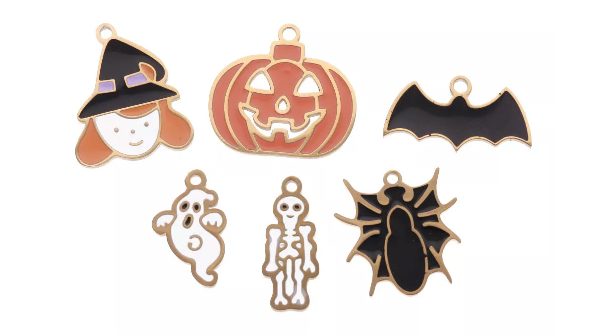 KEQ Ciondoli pendenti per braccialetti in argento Sterling 925 Horror Halloween Bead Charms per donne braccialetto collana orecchino portachiavi gioielli fai da te per feste, halloween charm, Argento