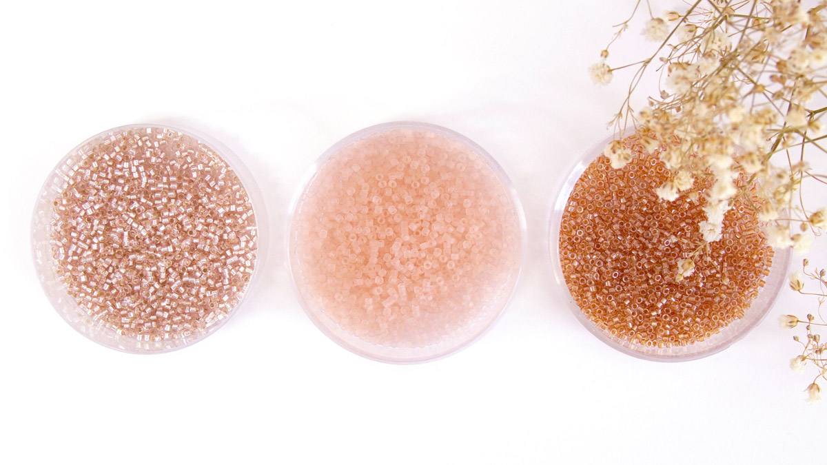 Miyuki couleurs douces peche et roses