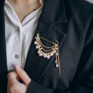 broche dor&eacute; &agrave; l'or fin