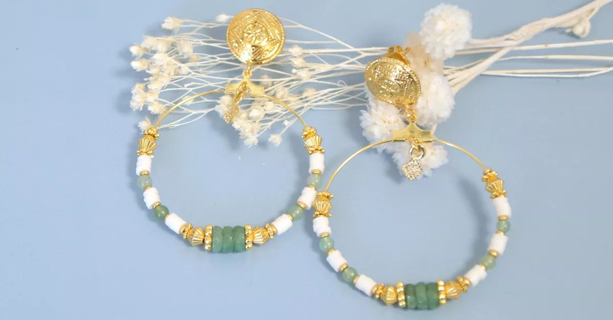 boucles d'oreilles aventurine