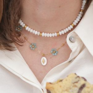 collier avec perles en amazonite