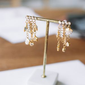 Boucles d'oreilles acier inox dor&eacute;