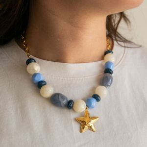 collier cha&icirc;ne et pendentif acier inox dor&eacute;