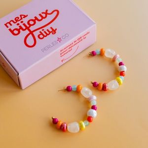kit bijoux diy cr&eacute;oles perles color&eacute;es