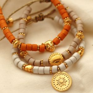 bracelet heishi fil cire