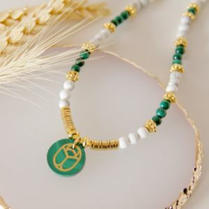 collier heishi polymère et métal