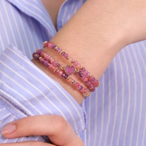 bracelet coeur pierre naturelle
