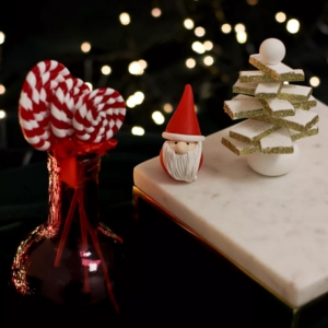 père noel et sucre d'orge en pâte polymère