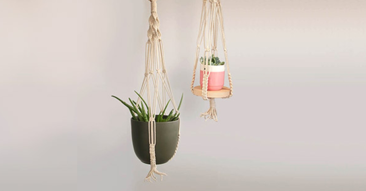 suspension macram&eacute; pour plantes