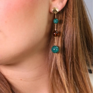 boucles d'oreilles chaîne et perles