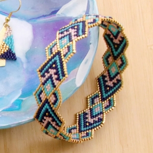 bracelet perles miyuki bleu