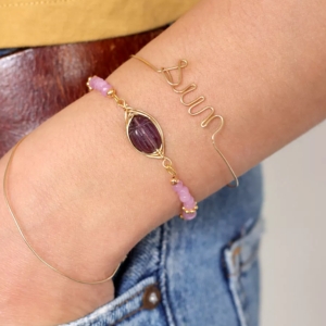 bracelet quartz rose et améthyste