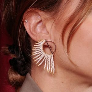 boucles d'oreilles avec Miyuki Cloud Dancer