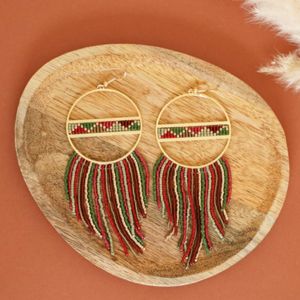 boucles d'oreilles à franges en perles Miyuki