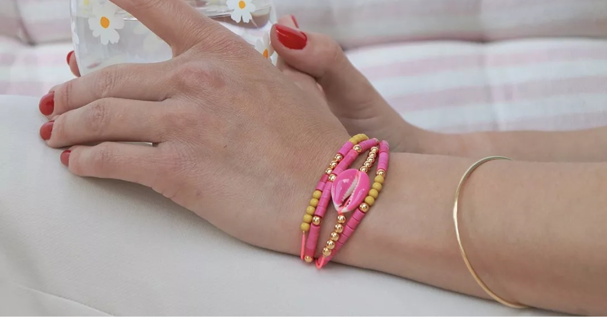 Bracelet coquillage rose