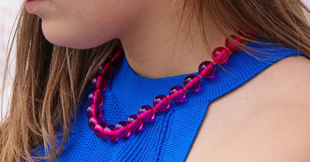 Collier perles roses