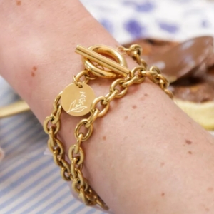 bracelet acier inox doré