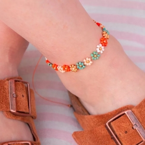 bracelet de cheville perles de rocailles