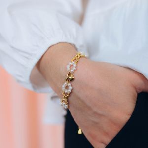 bracelet rocailles + perles d'eau douce